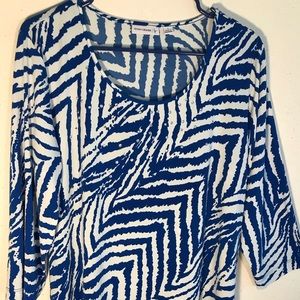 Susan Graver Rhinestone Embellished Stretch Top L